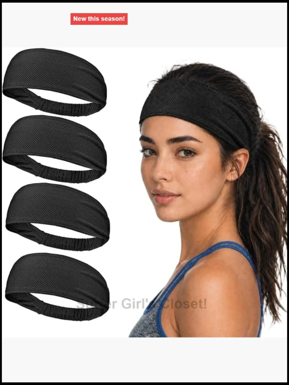 Cooling Sports Headband 4 Pack Non Slip Wicking Sweat Bands Lightweight Running